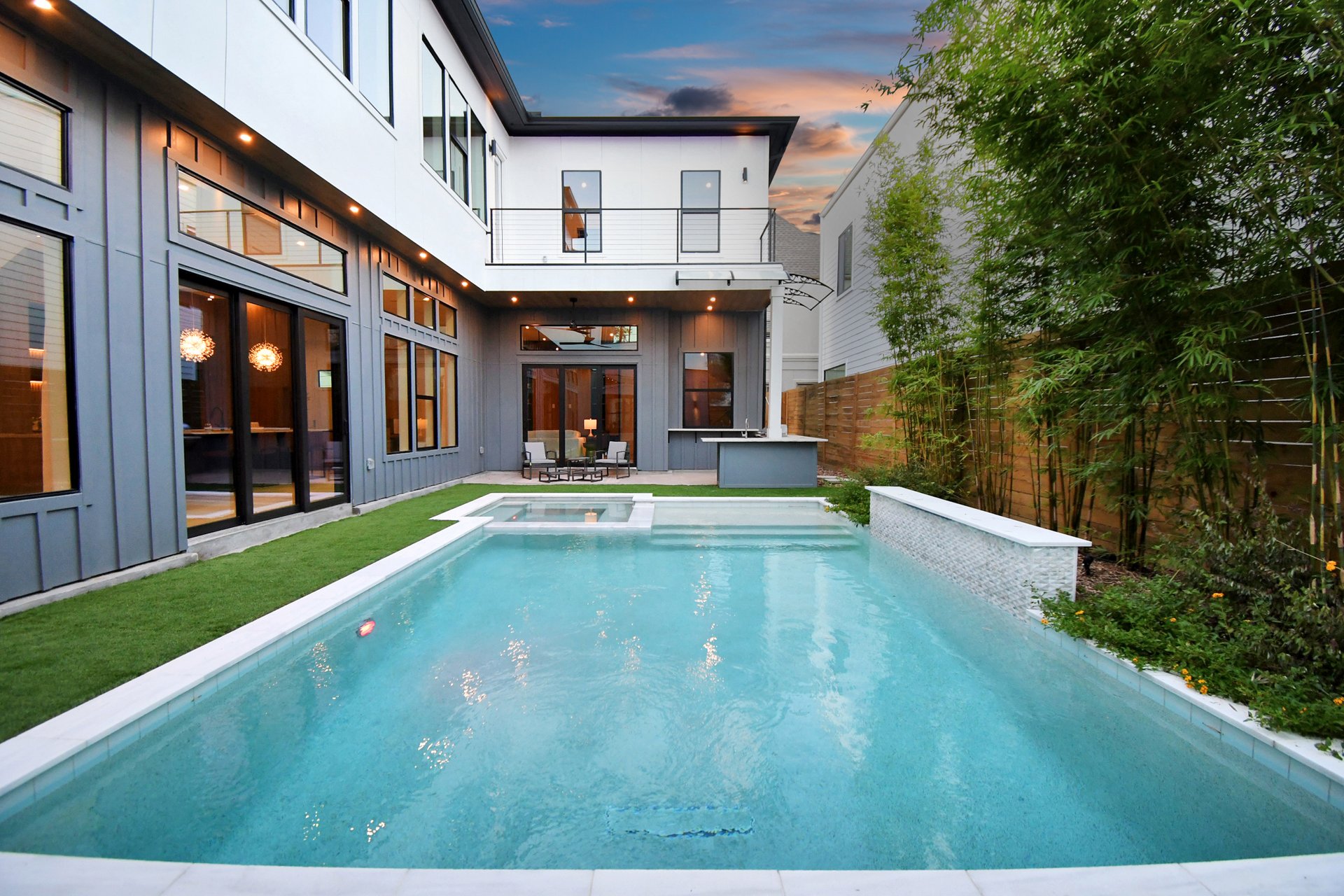 Exterior view of the villa courtyard