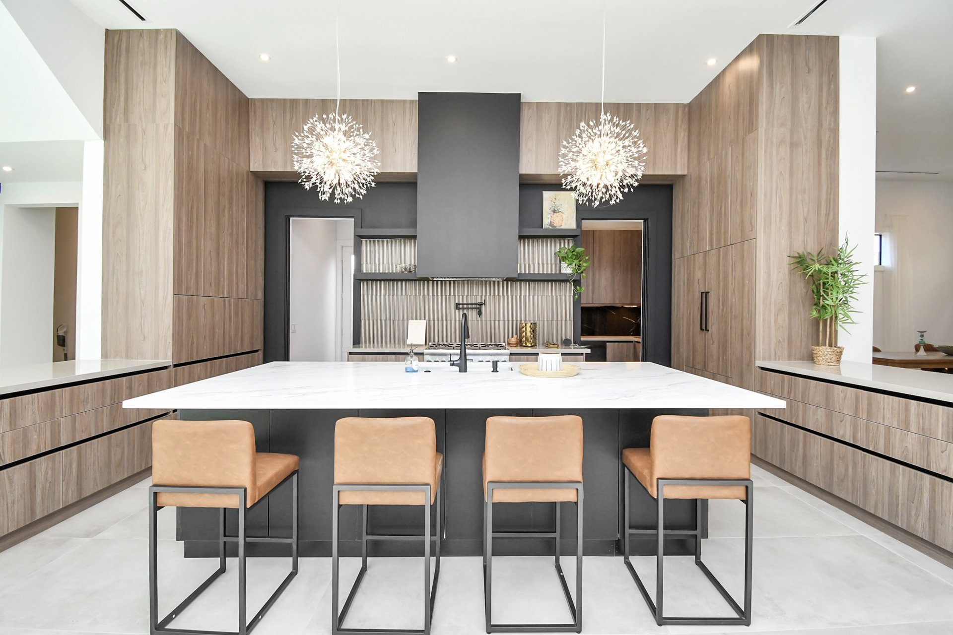 Open living and kitchen flow